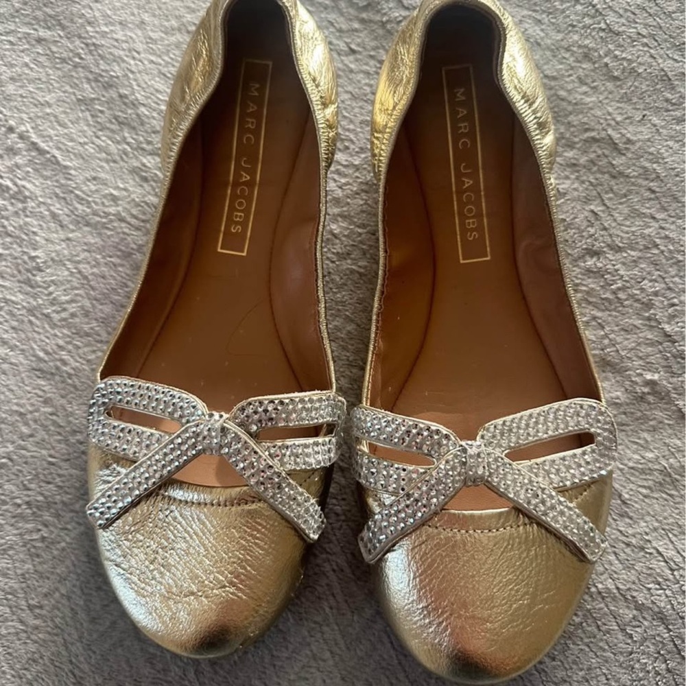 Marc Jacobs Metallic Gold and Silver Flats